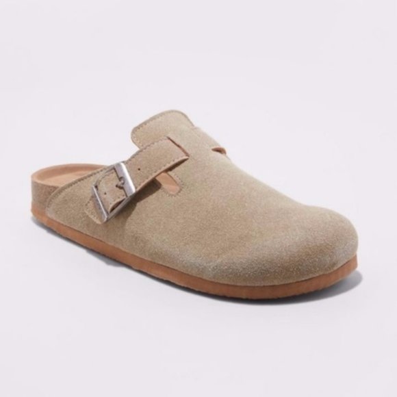 Mad Love Shoes - Mad Love Faux Microsuede Tina Taupe Slip On Clogs